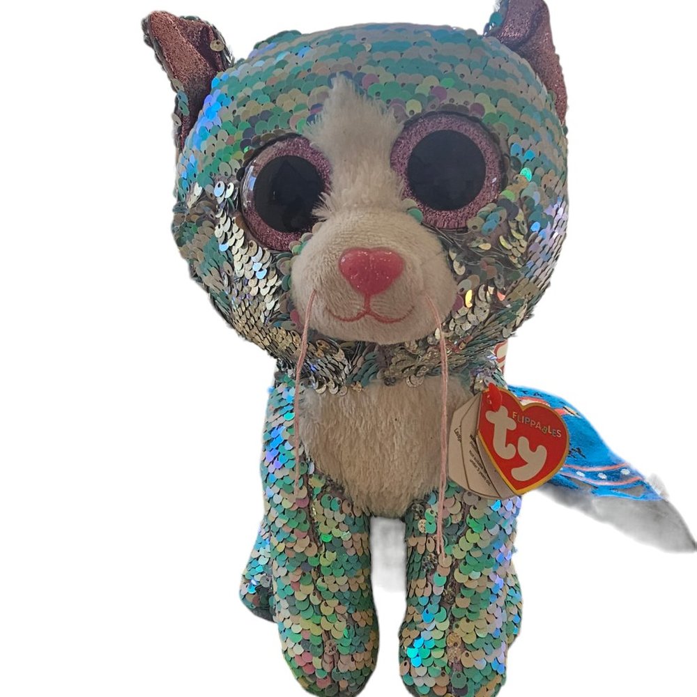 TY Whismy The Sequined Cat--9 Inch